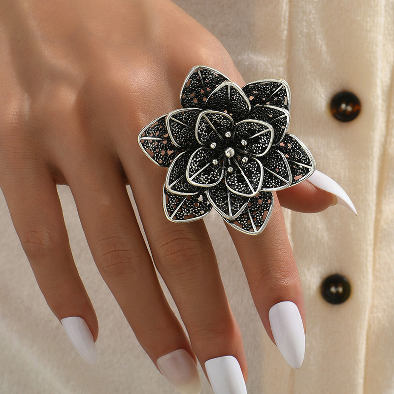 Fashion Flower Alloy Hollow Out Womenu0027S Open Ring 1 Piece