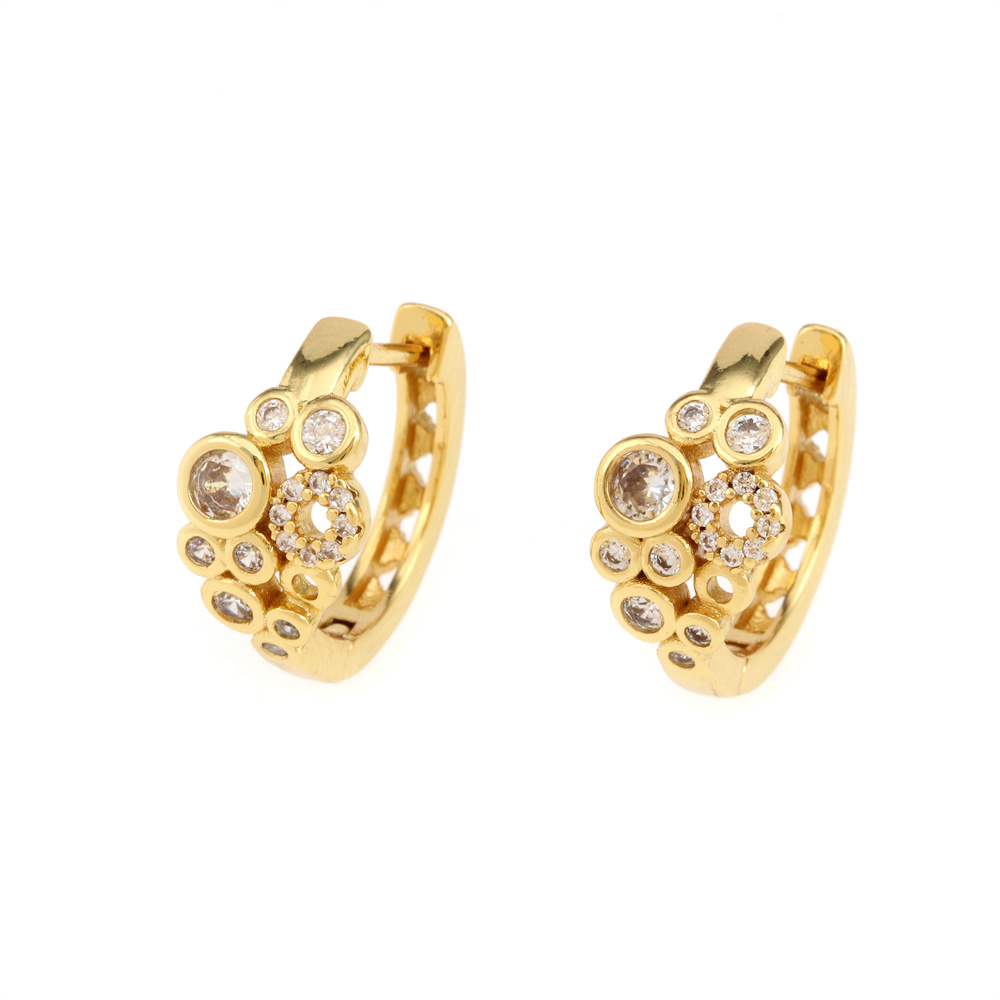 Fashion Geometric Copper Plating Zircon Earrings 1 Pair