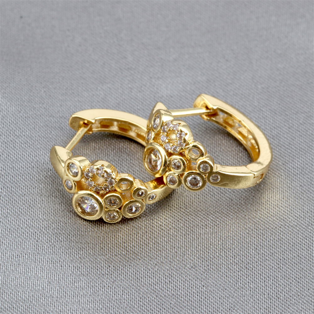 Fashion Geometric Copper Plating Zircon Earrings 1 Pair