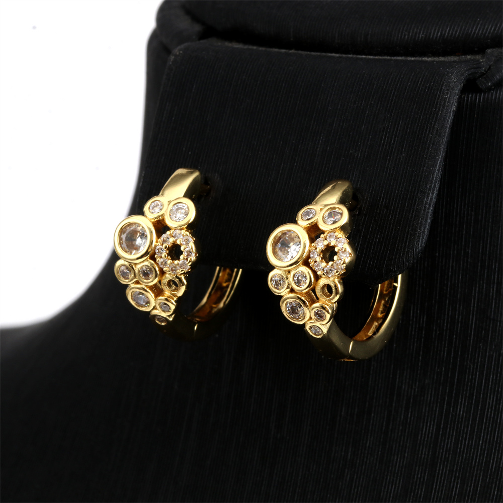 Fashion Geometric Copper Plating Zircon Earrings 1 Pair