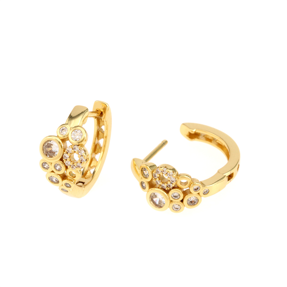 Fashion Geometric Copper Plating Zircon Earrings 1 Pair