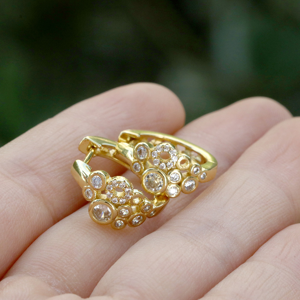 Fashion Geometric Copper Plating Zircon Earrings 1 Pair