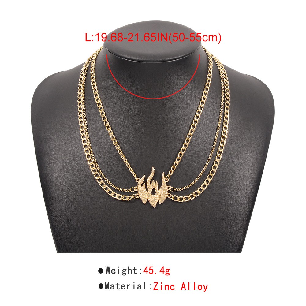 Fashion Flame Alloy Plating Womenu0027S Layered Necklaces