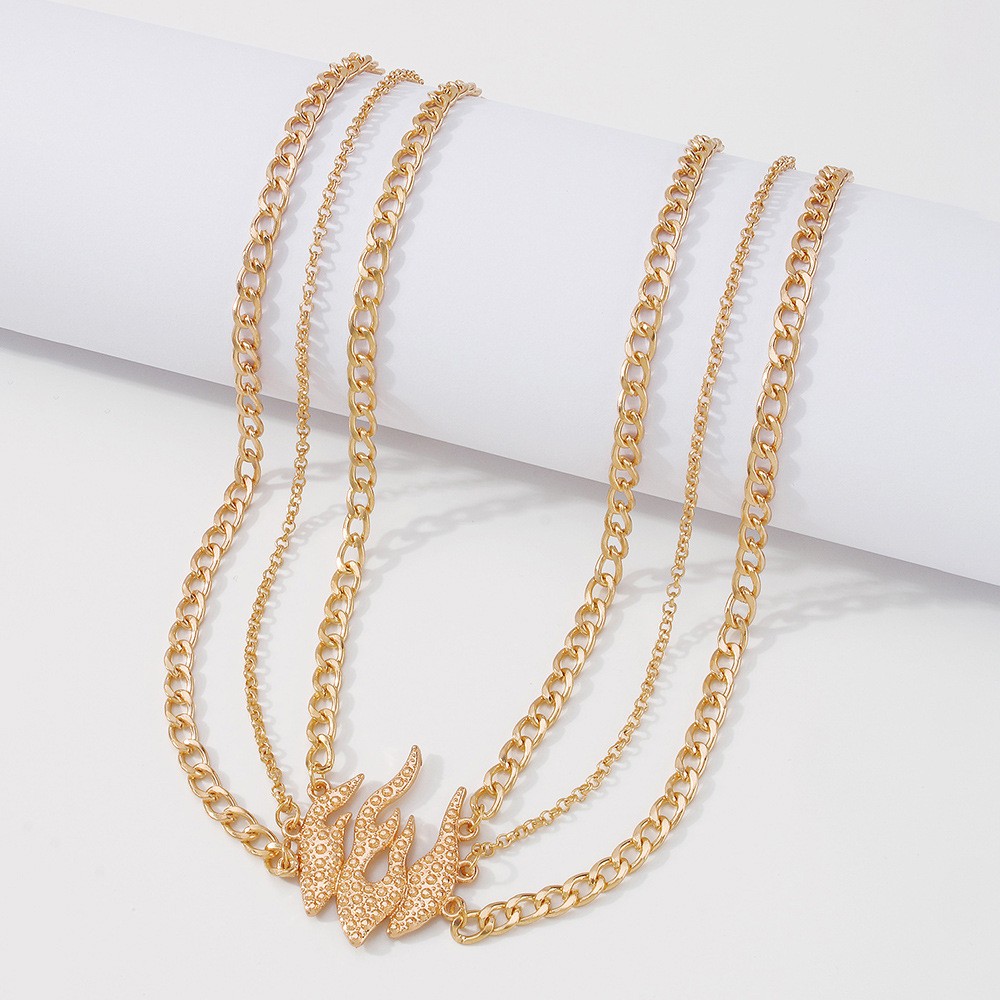 Fashion Flame Alloy Plating Womenu0027S Layered Necklaces