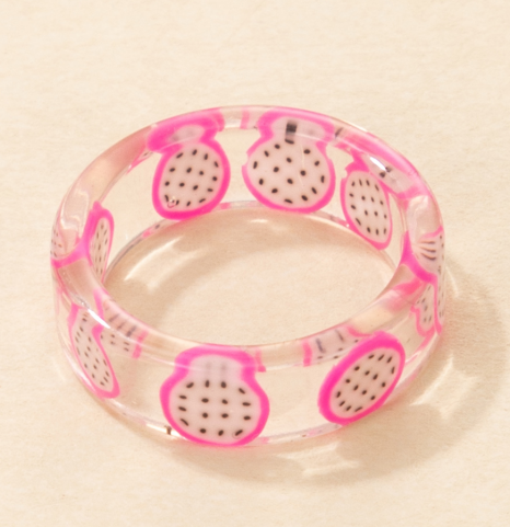 Sweet Fruit Arylic Transparent Unisex Rings 1 Piece