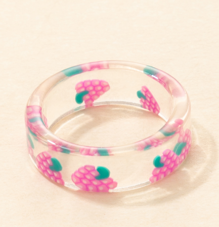 Sweet Fruit Arylic Transparent Unisex Rings 1 Piece