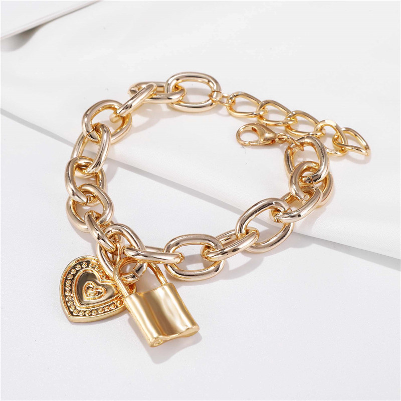 Fashion Heart Shape Lock Alloy Womenu0027S Bracelets 1 Piece