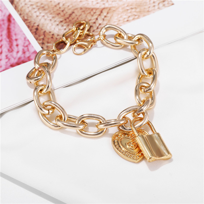 Fashion Heart Shape Lock Alloy Womenu0027S Bracelets 1 Piece