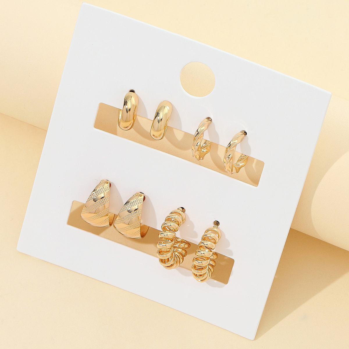 Fashion C Shape Alloy Womenu0027S Ear Studs 4 Pairs