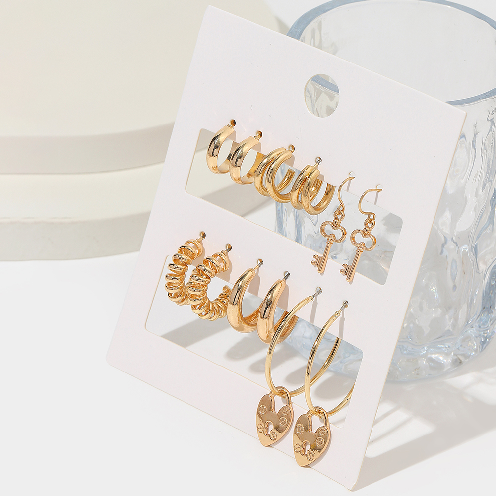 Fashion C Shape Alloy Womenu0027S Earrings 6 Pairs