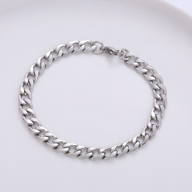 Hip-Hop Solid Color Stainless Steel Plating Bracelets 1 Piece