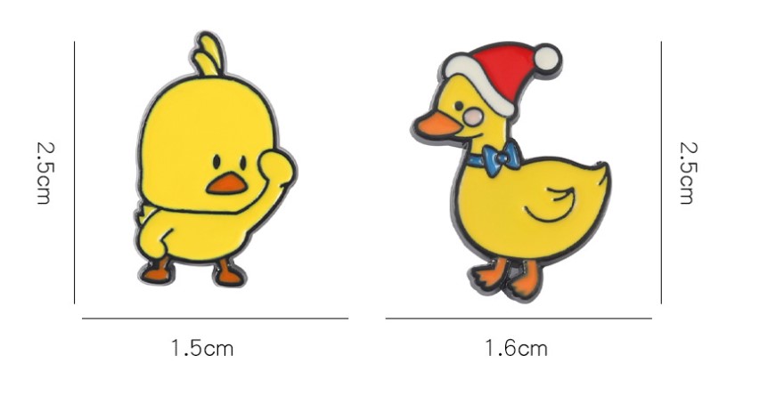 Fashion Duck Alloy Asymmetrical Enamel Unisex Brooches