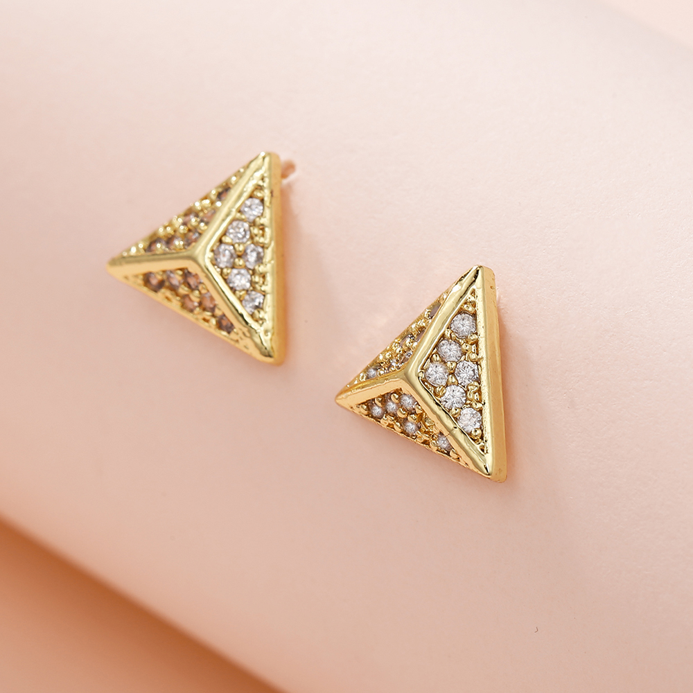 Fashion Sun Star Moon Copper Inlay Zircon Ear Studs 1 Pair