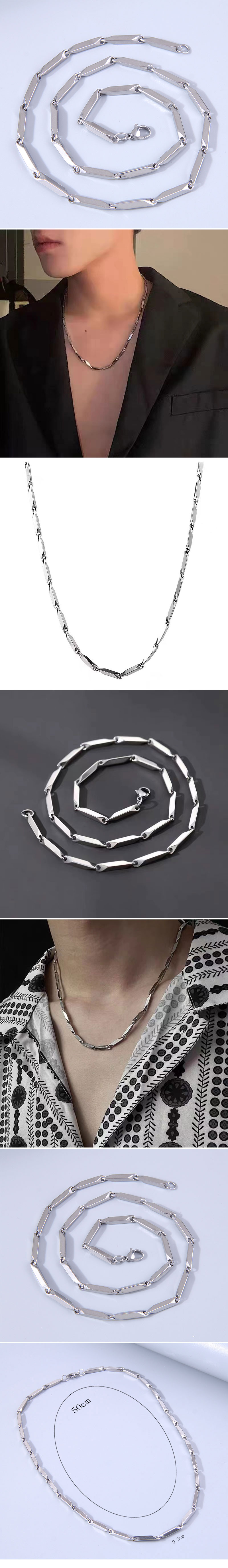 Fashion Geometric Stainless Steel Polishing Patchwork Womenu0027S Necklace 1 Piece