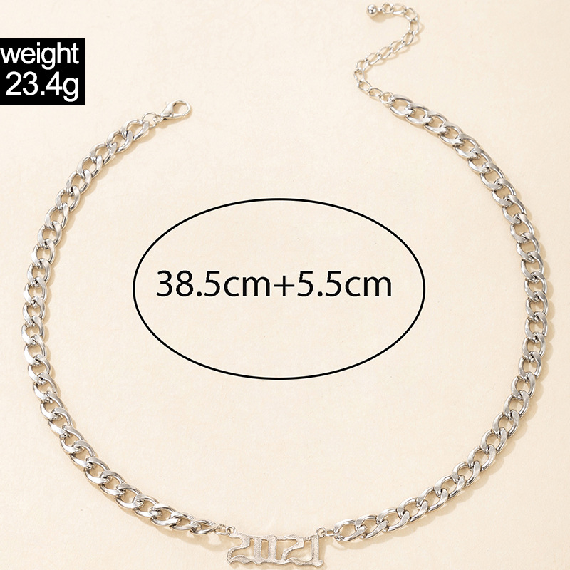 Simple Style Number Alloy Unisex Choker 1 Piece