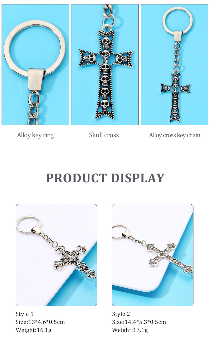 Fashion Cross Alloy Plating Keychain 1 Piece