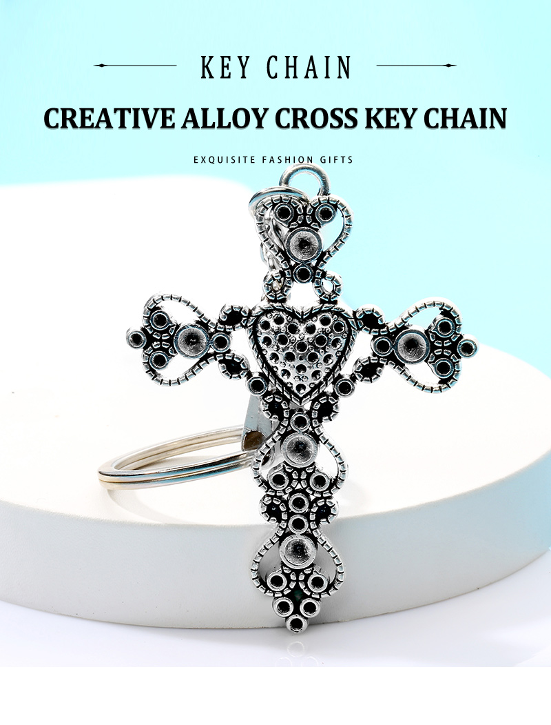 Fashion Cross Alloy Plating Keychain 1 Piece