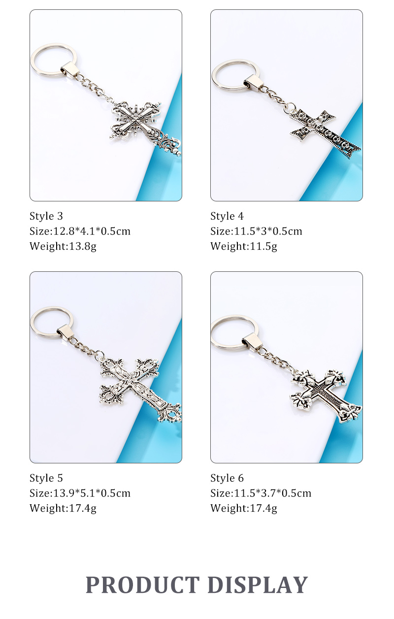 Fashion Cross Alloy Plating Keychain 1 Piece
