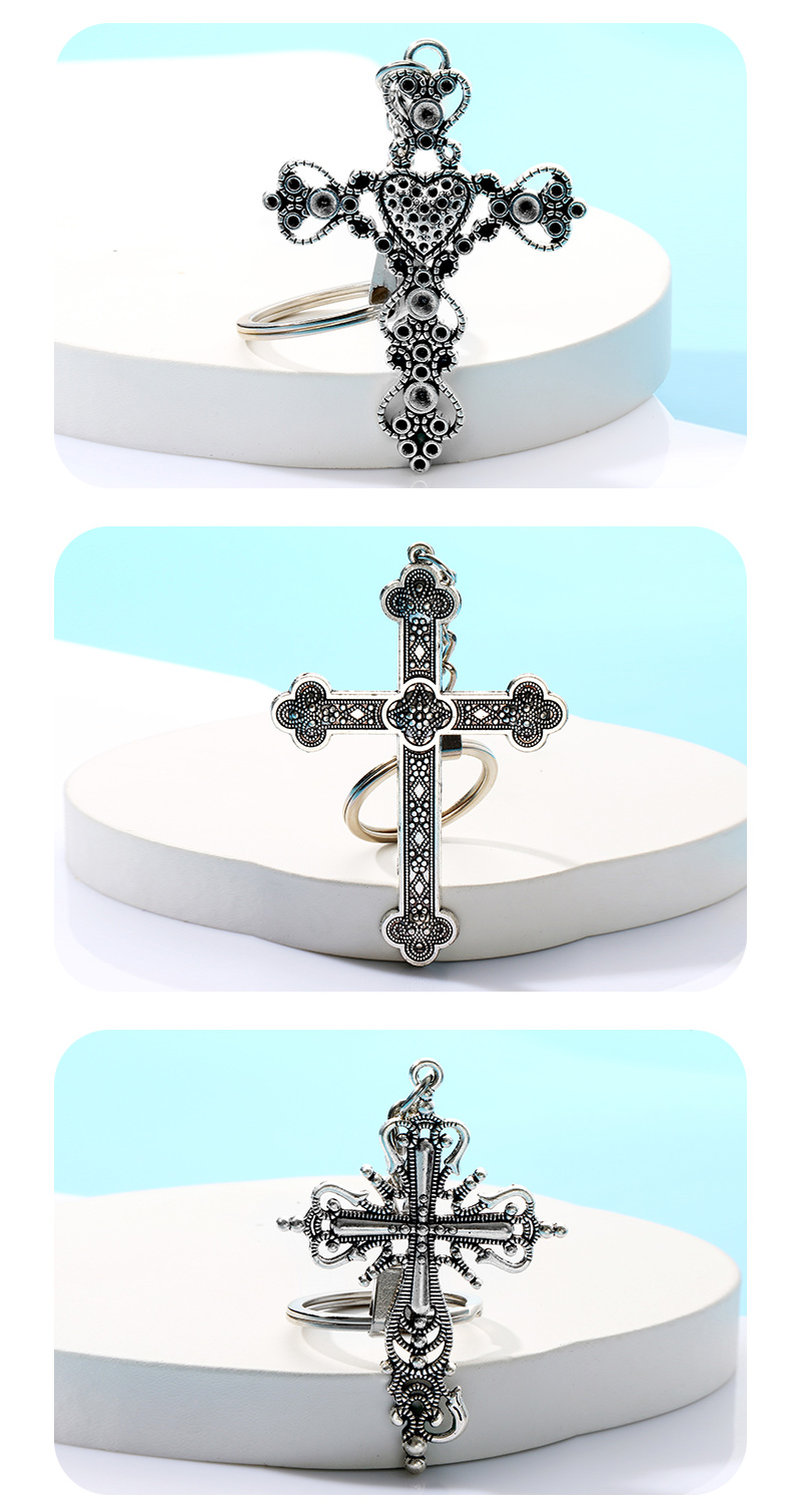 Fashion Cross Alloy Plating Keychain 1 Piece