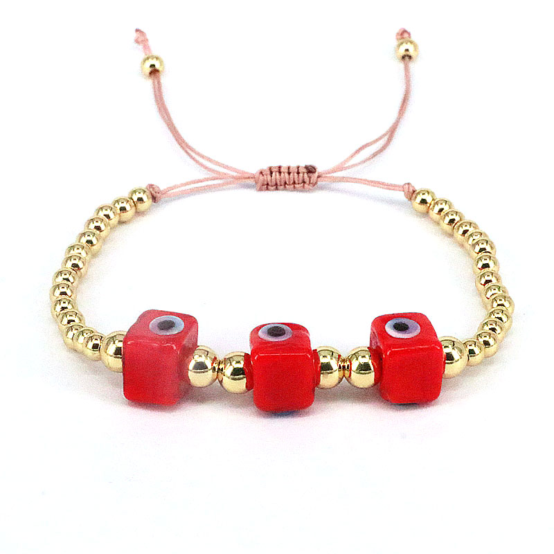 Fashion Devilu0027S Eye glass Copper Beaded Bracelets 1 Piece