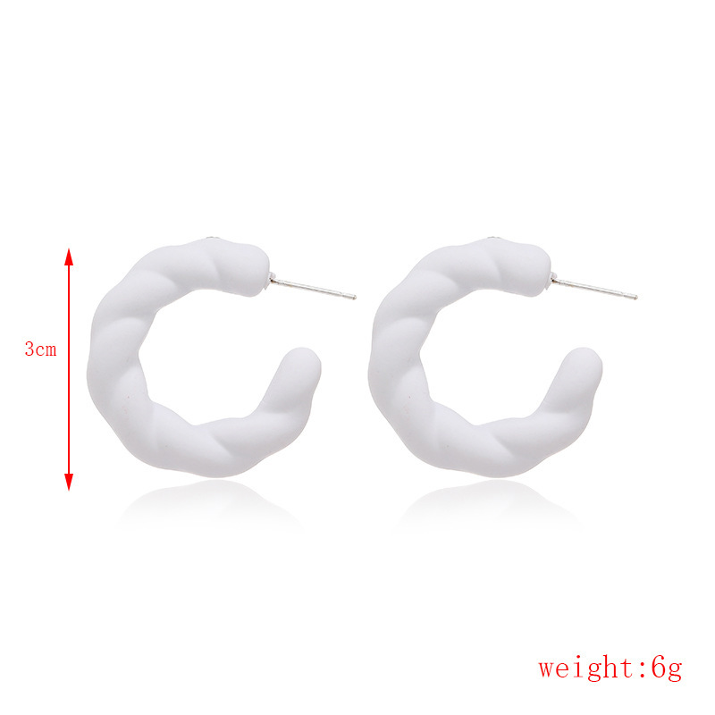 Fashion C Shape Solid Color Arylic Stoving Varnish Womenu0027S Ear Studs 1 Pair