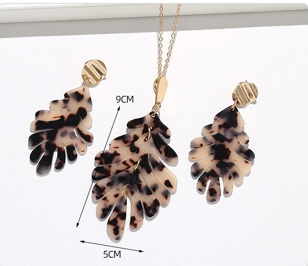 Ethnic Style Flower Alloy Acetic acid sheets Plating Womenu0027S Earrings Necklace 1 Set