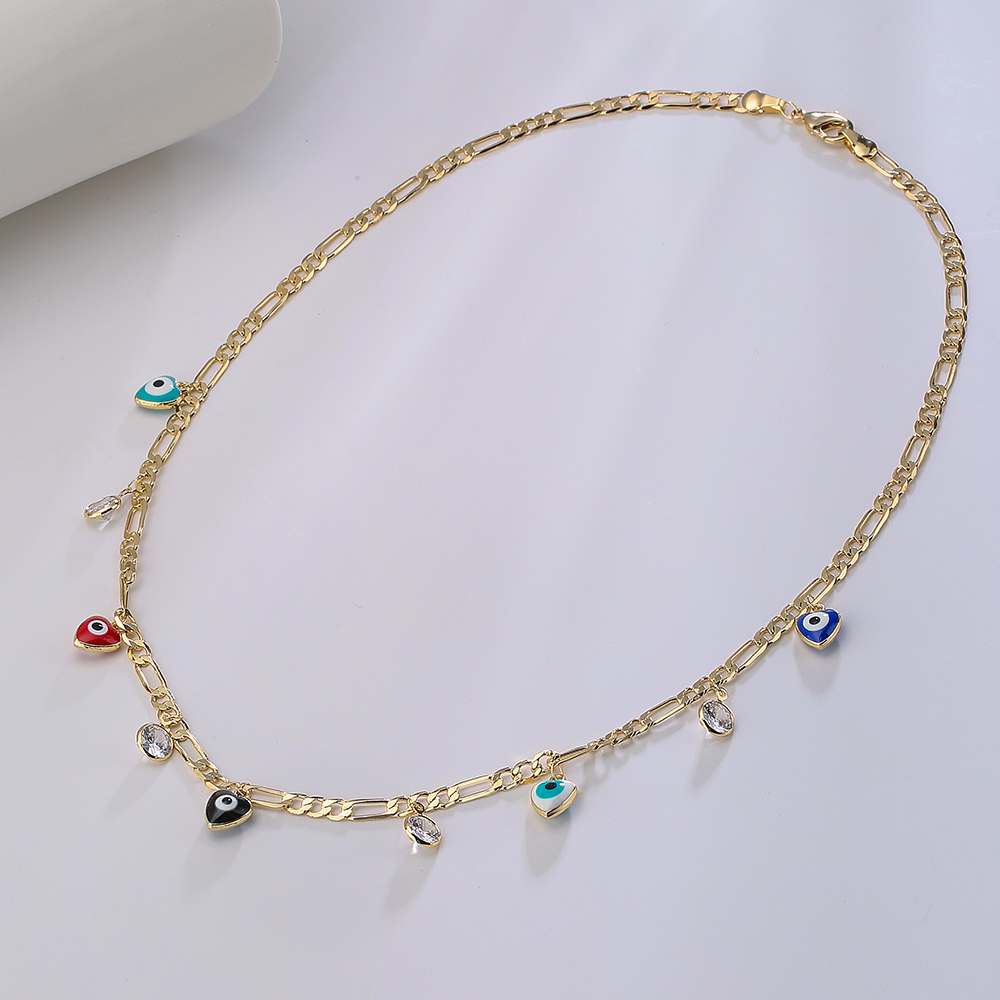 Fashion Devilu0027S Eye Butterfly Copper Enamel Gold Plated Pendant Necklace 1 Piece