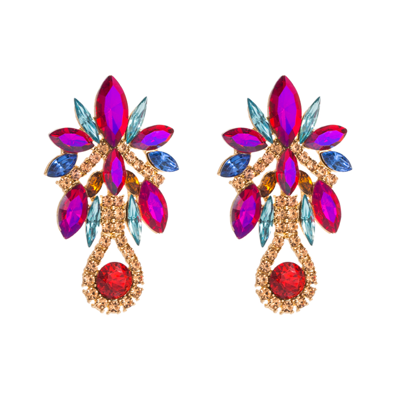 Baroque Style Flower Alloy Plating Rhinestones Womenu0027S Drop Earrings 1 Pair