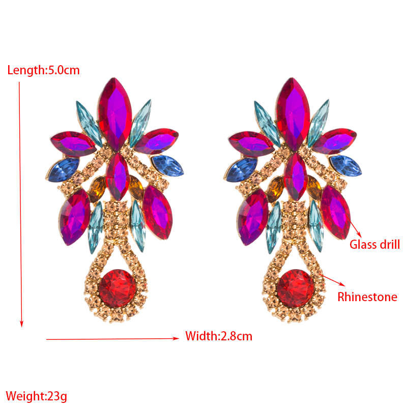 Baroque Style Flower Alloy Plating Rhinestones Womenu0027S Drop Earrings 1 Pair