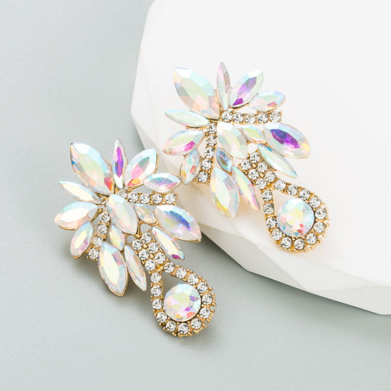 Baroque Style Flower Alloy Plating Rhinestones Womenu0027S Drop Earrings 1 Pair