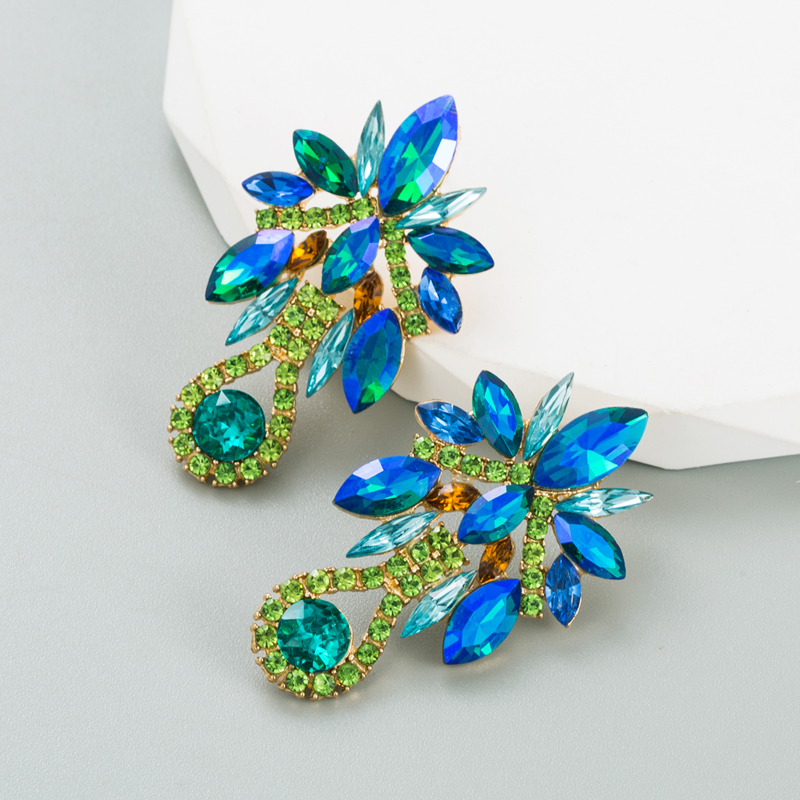 Baroque Style Flower Alloy Plating Rhinestones Womenu0027S Drop Earrings 1 Pair