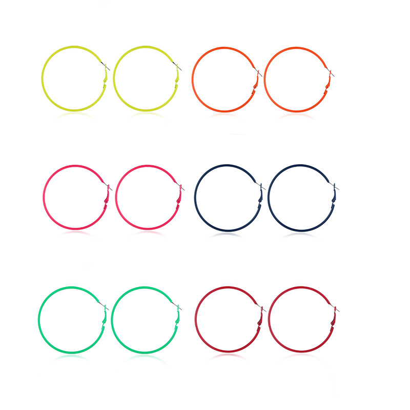 Simple Style Round Alloy Plating Womenu0027S Hoop Earrings 1 Pair