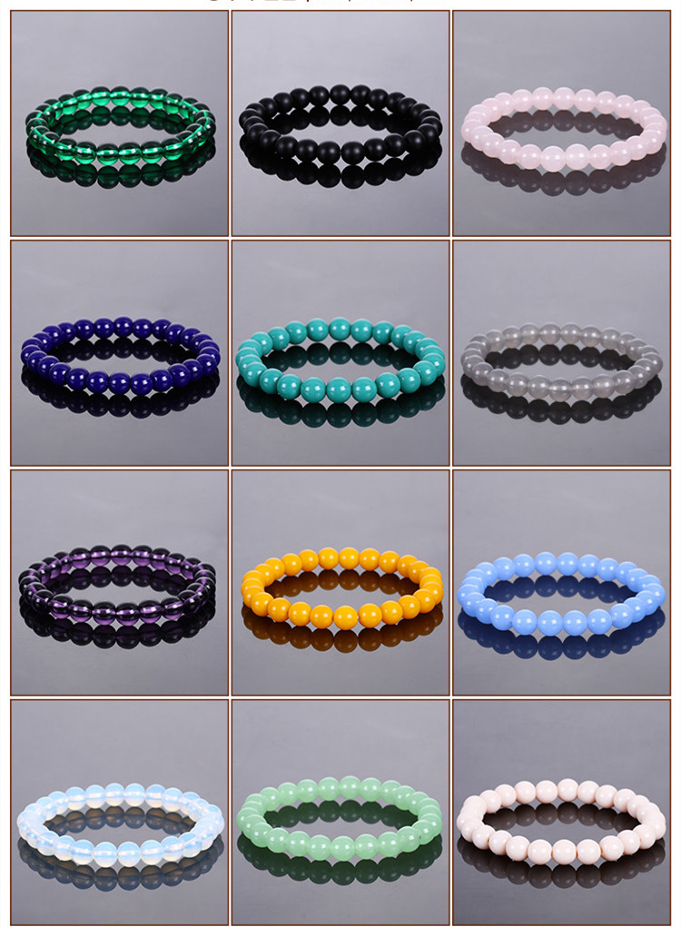 Simple Style Solid Color Glass Beaded Unisex Bracelets 1 Piece