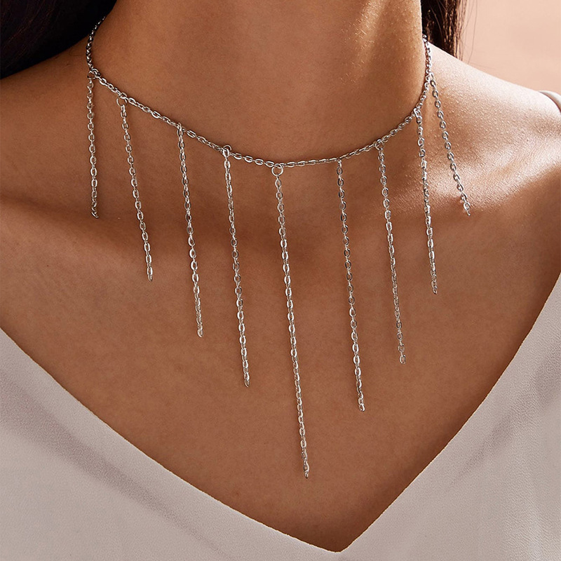 Simple Style Geometric Alloy Tassel Unisex Choker 1 Piece