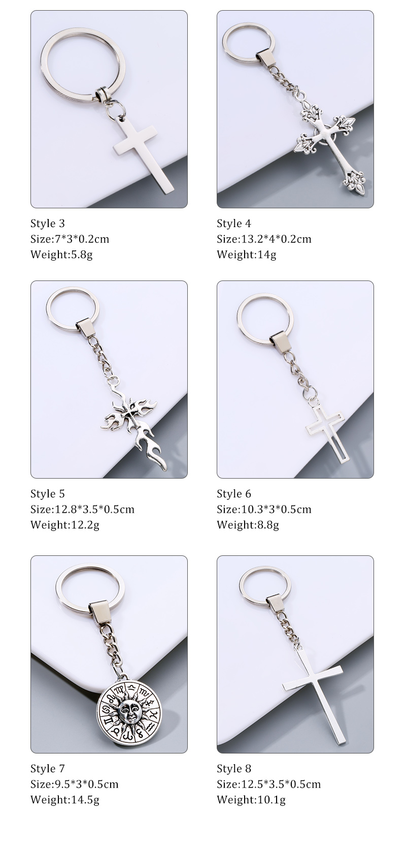 Fashion Cross Alloy Plating Keychain 1 Piece