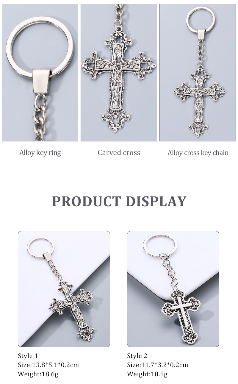 Fashion Cross Alloy Plating Keychain 1 Piece