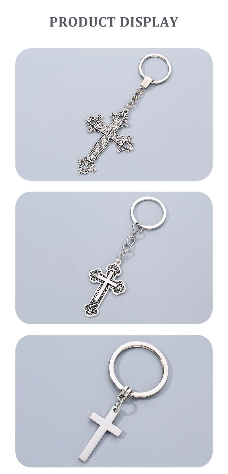 Fashion Cross Alloy Plating Keychain 1 Piece