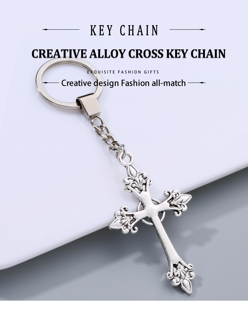 Fashion Cross Alloy Plating Keychain 1 Piece