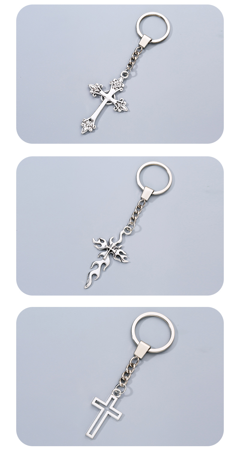 Fashion Cross Alloy Plating Keychain 1 Piece