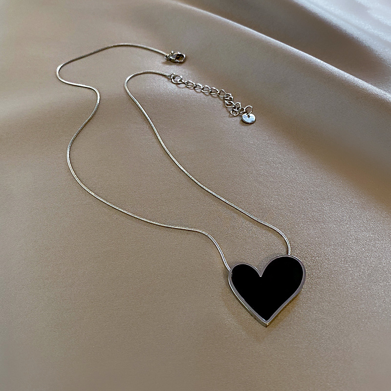 Fashion Heart Shape Titanium Steel Pendant Necklace 1 Piece