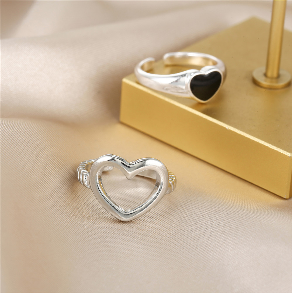 Fashion Heart Shape Alloy Womenu0027S Rings 2 Pieces