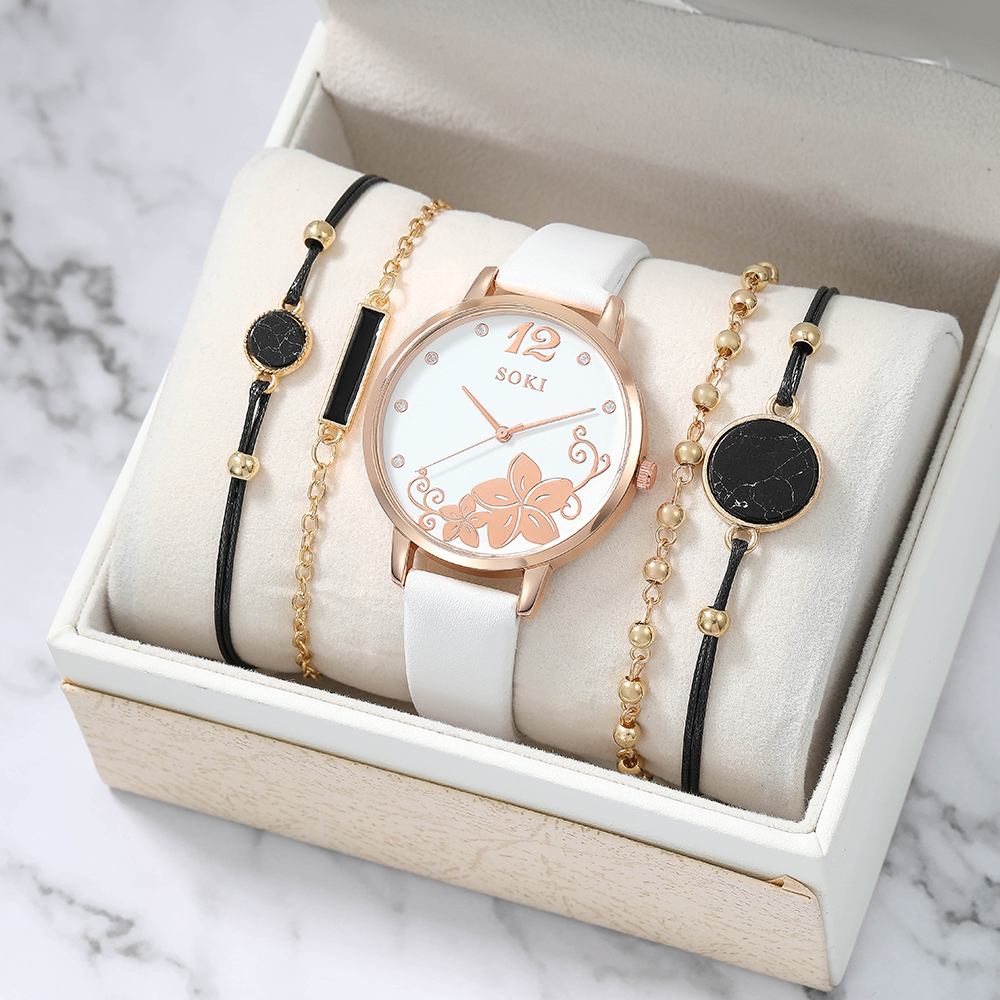 Elegant Solid Color Buckle Quartz Womenu0027s Watches