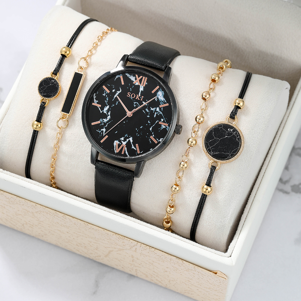 Elegant Solid Color Buckle Quartz Womenu0027s Watches