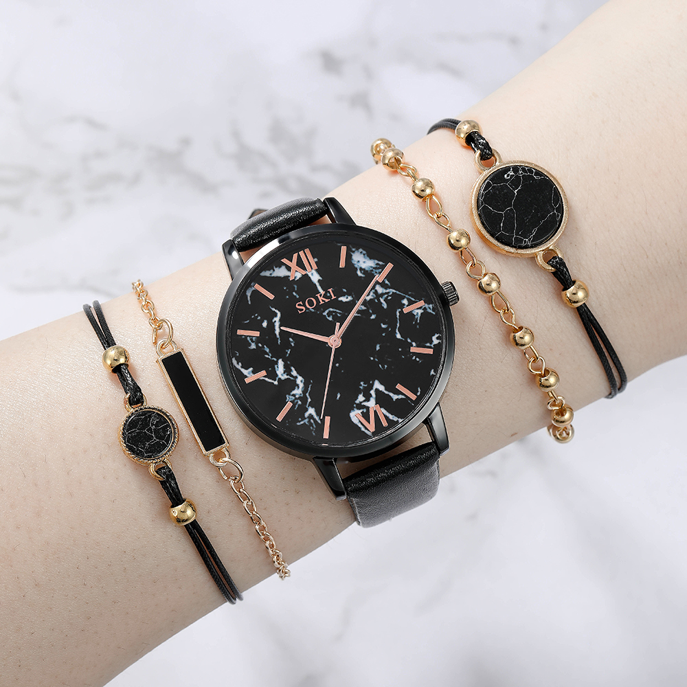 Elegant Solid Color Buckle Quartz Womenu0027s Watches
