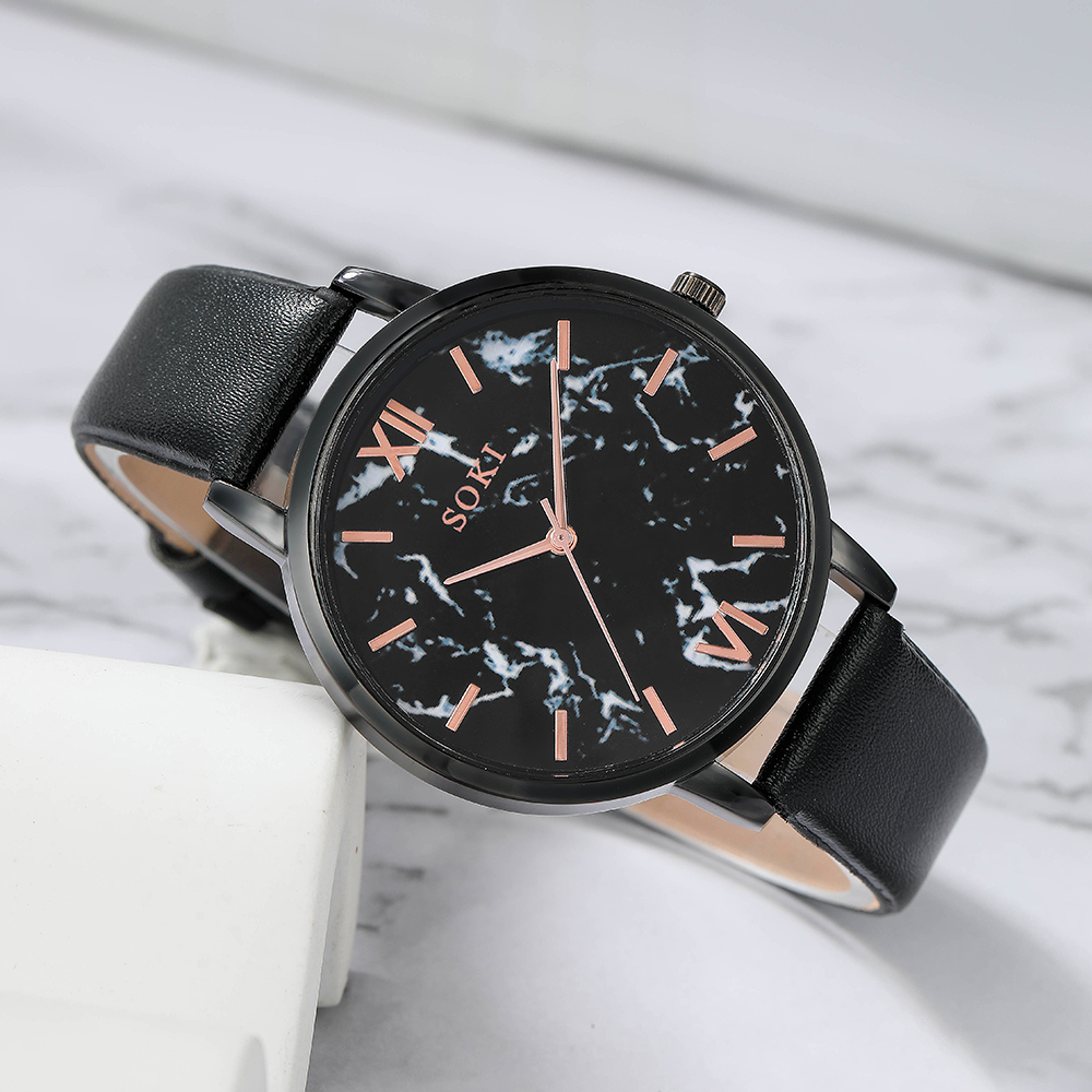 Elegant Solid Color Buckle Quartz Womenu0027s Watches