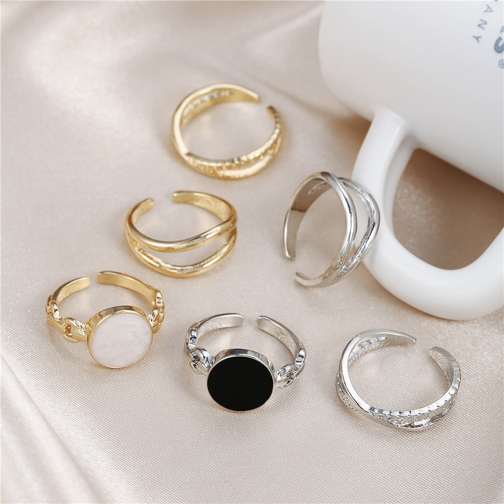 Fashion Round Alloy Womenu0027S Rings 3 Pieces