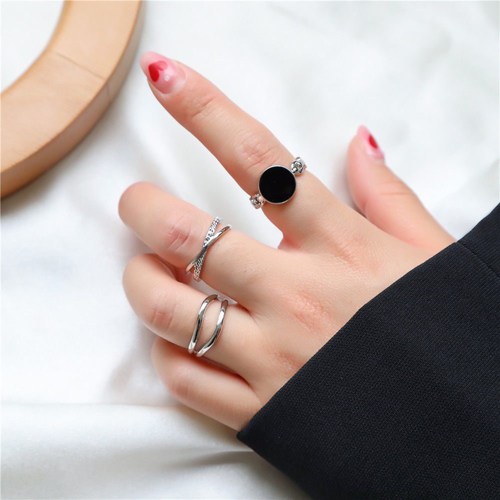 Fashion Round Alloy Womenu0027S Rings 3 Pieces