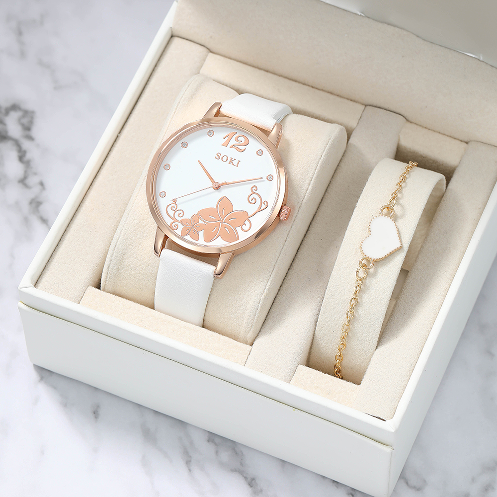 Elegant Solid Color Buckle Quartz Womenu0027s Watches