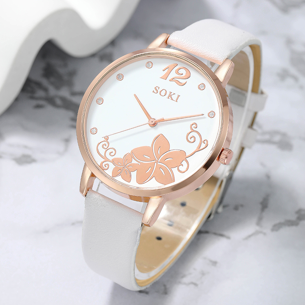 Elegant Solid Color Buckle Quartz Womenu0027s Watches