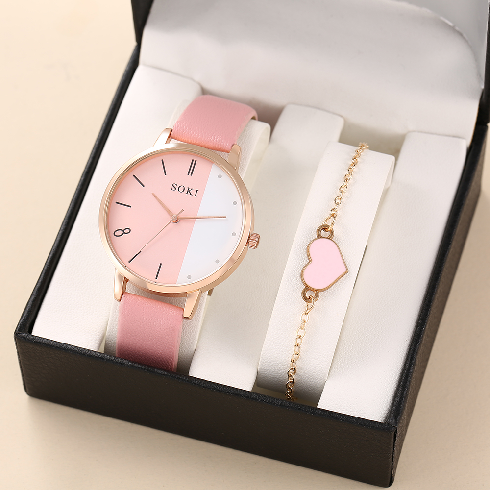 Elegant Solid Color Buckle Quartz Womenu0027s Watches